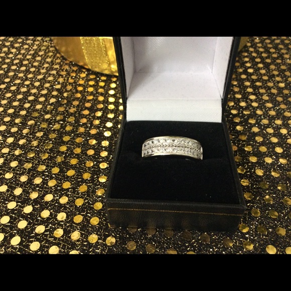 Men's 2.CT Double RowSterling Silver ring